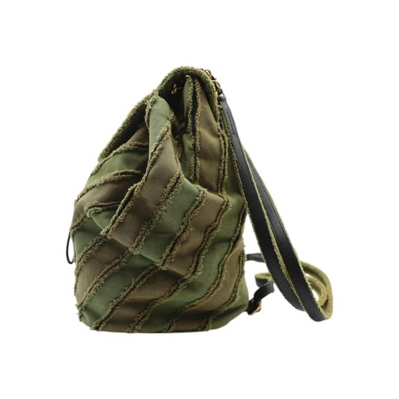 CHANEL Coco Cuba Patchwork Chevron Backpack In Green - Picture 3 of 5